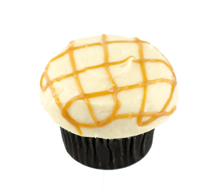 We bake our cupcakes fresh daily. (Shown: Salted Caramel Cupcake cupcakes.)