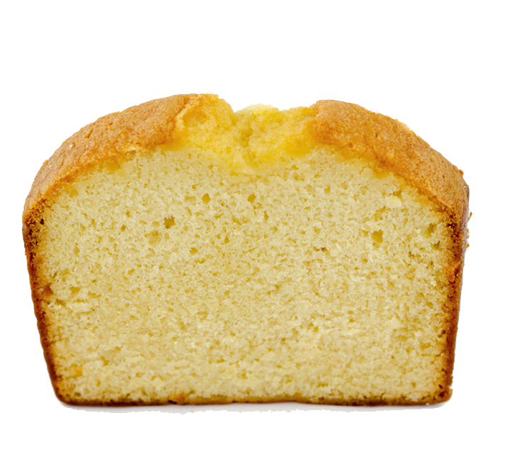 We bake our cupcakes fresh daily. (Shown: Slice of Almond Pound Cake Loaf cupcakes.)