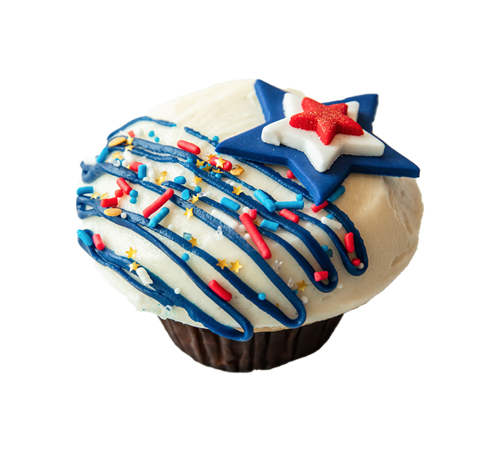 We bake our cupcakes fresh daily. (Shown: All American Confetti Cupcake cupcakes.)