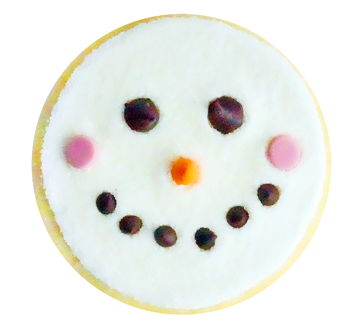 We bake our cupcakes fresh daily. (Shown: Butter Cream frosted Snowman Cookie cupcakes.)