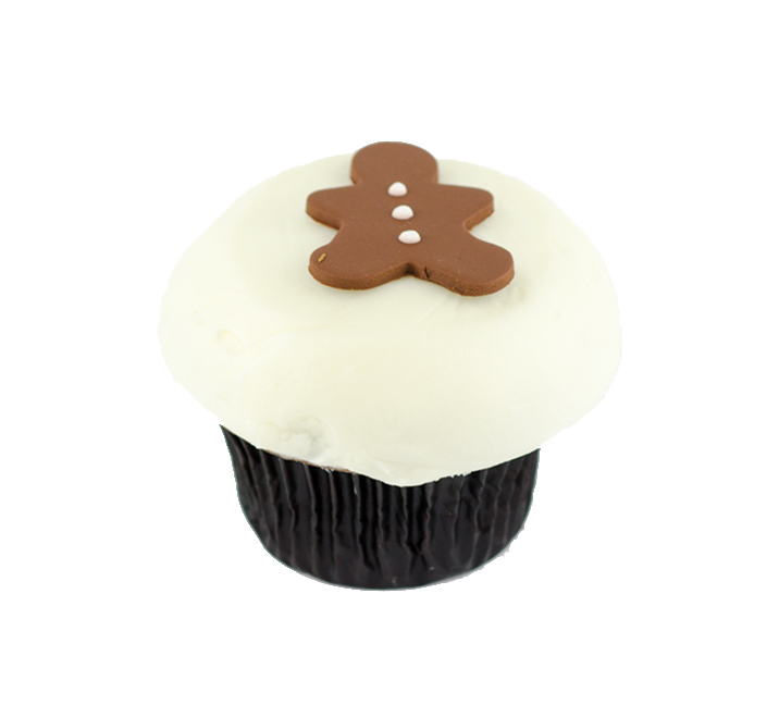 We bake our cupcakes fresh daily. (Shown: Gingerbread Cupcake cupcakes.)