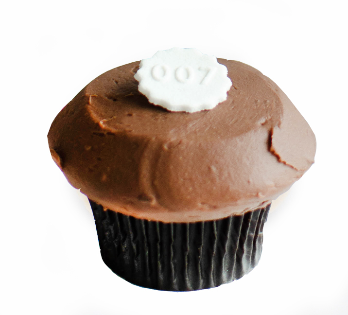 We bake our cupcakes fresh daily. (Shown: 007 Dark Chocolate 7 Carb Cupcake cupcakes.)