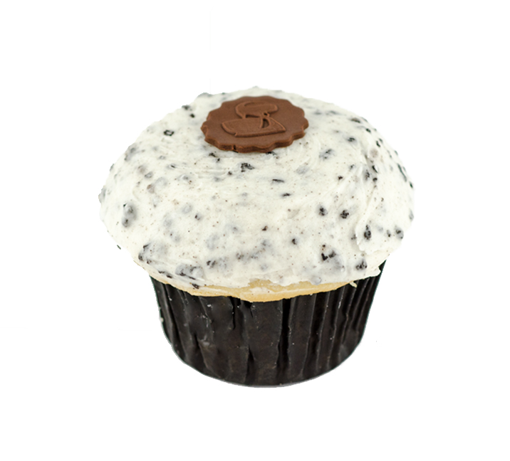 We bake our cupcakes fresh daily. (Shown: Cookies and Cream Cupcake cupcakes.)
