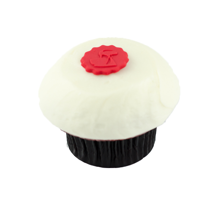We bake our cupcakes fresh daily. (Shown: Red Velvet Cupcake cupcakes.)