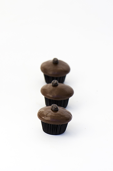 We bake our cupcakes fresh daily. (Shown: Chocolate Espresso  cupcakes.)