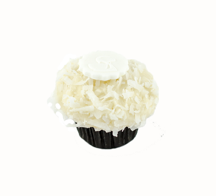We bake our cupcakes fresh daily. (Shown: Coconut cupcakes.)