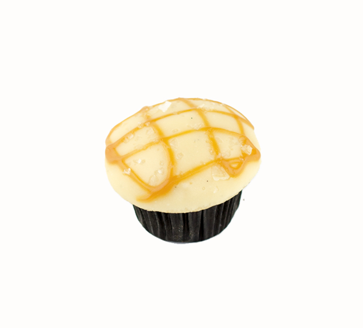 We bake our cupcakes fresh daily. (Shown: Salted Caramel Mini cupcakes.)