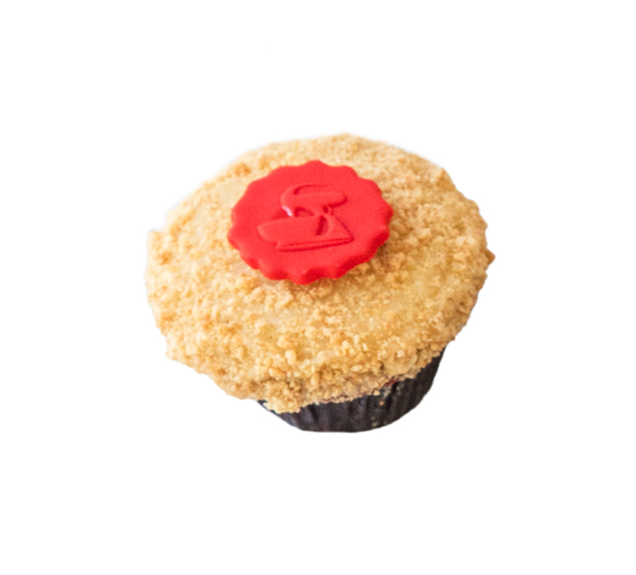 We bake our cupcakes fresh daily. (Shown: Red Velvet Cheesecake cupcakes.)
